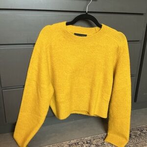 Zara Mustard Yellow Crew Neck Sweater